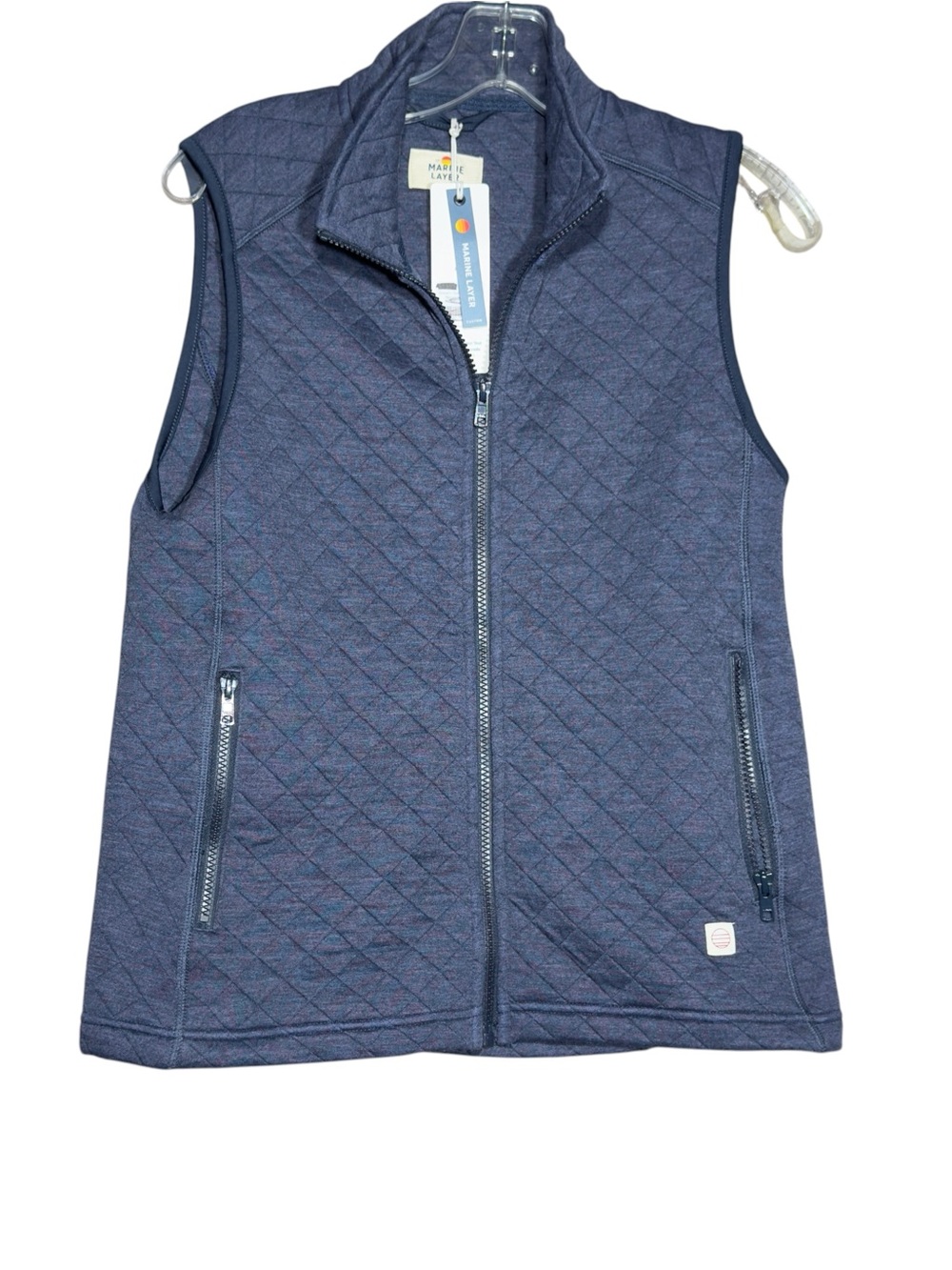 Marine Layer Womens Full Zip Vest Navy M Quilted Corbet Outdoor Gorpcore Hiking